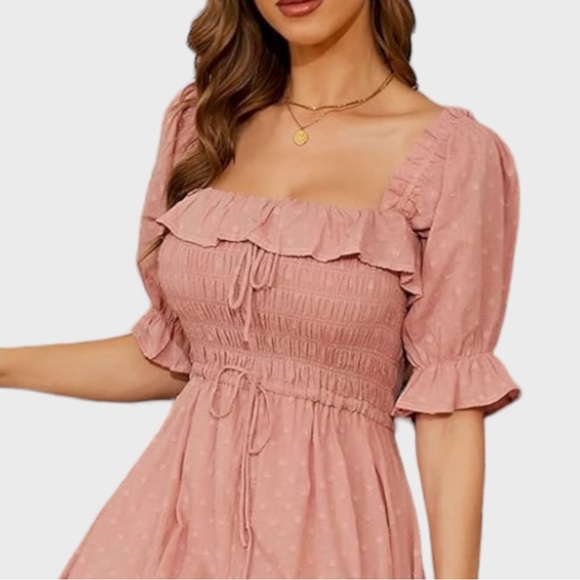 Women’s Vintage Ruffled Half Sleeve Summer Flowy Maxi Dress XL NWT - Picture 5 of 9